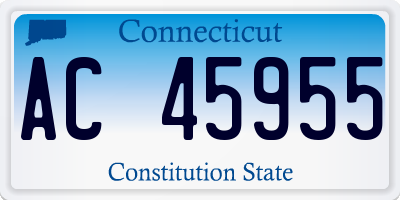 CT license plate AC45955