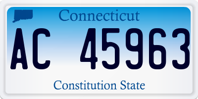 CT license plate AC45963