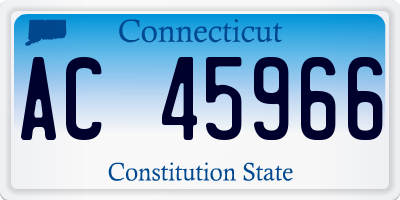 CT license plate AC45966