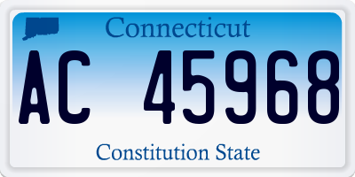 CT license plate AC45968