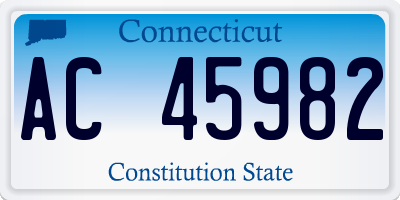 CT license plate AC45982
