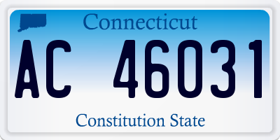 CT license plate AC46031