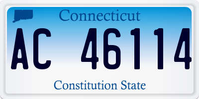 CT license plate AC46114
