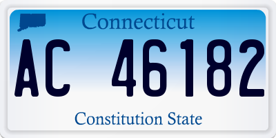 CT license plate AC46182