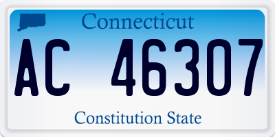 CT license plate AC46307