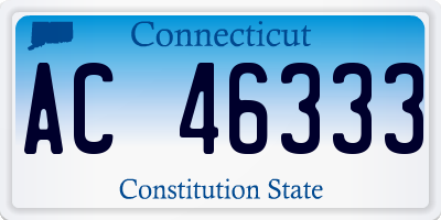 CT license plate AC46333