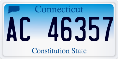 CT license plate AC46357