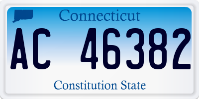 CT license plate AC46382