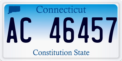 CT license plate AC46457