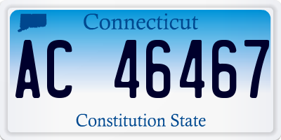 CT license plate AC46467