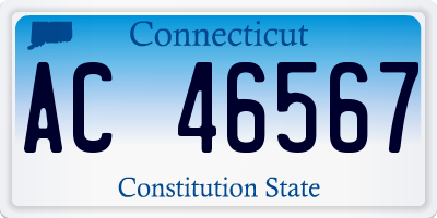 CT license plate AC46567