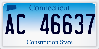 CT license plate AC46637