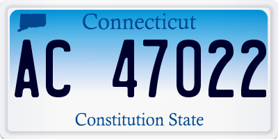 CT license plate AC47022