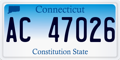 CT license plate AC47026