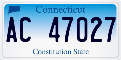 CT license plate AC47027