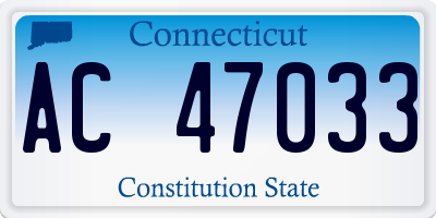 CT license plate AC47033