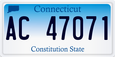 CT license plate AC47071