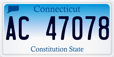 CT license plate AC47078