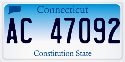 CT license plate AC47092