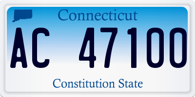 CT license plate AC47100
