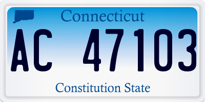 CT license plate AC47103