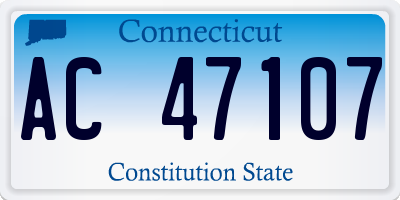 CT license plate AC47107