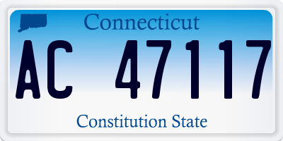 CT license plate AC47117