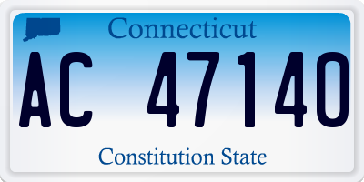 CT license plate AC47140
