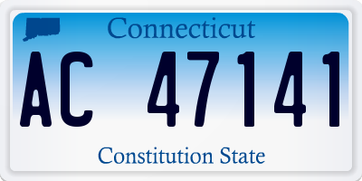 CT license plate AC47141