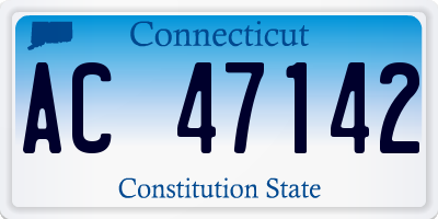 CT license plate AC47142