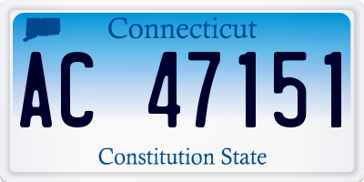 CT license plate AC47151
