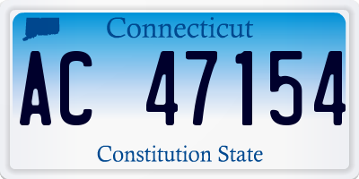 CT license plate AC47154