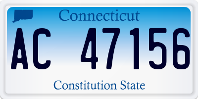 CT license plate AC47156