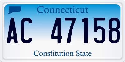 CT license plate AC47158