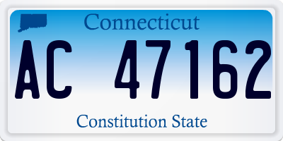 CT license plate AC47162