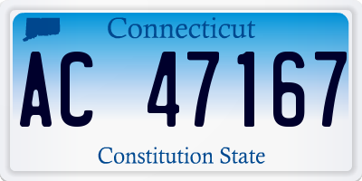 CT license plate AC47167