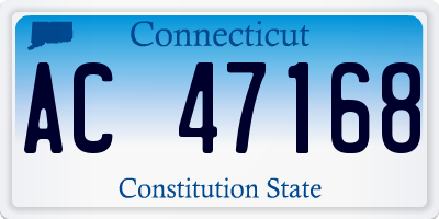 CT license plate AC47168