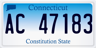 CT license plate AC47183