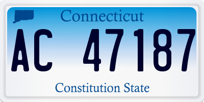 CT license plate AC47187
