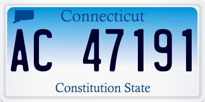 CT license plate AC47191