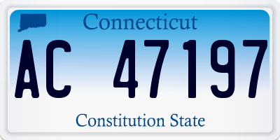 CT license plate AC47197