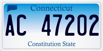 CT license plate AC47202