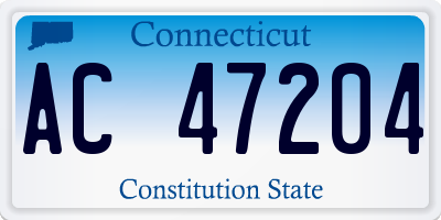 CT license plate AC47204