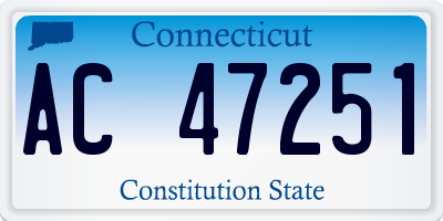 CT license plate AC47251
