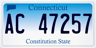 CT license plate AC47257