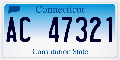 CT license plate AC47321