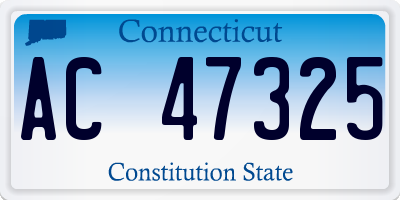 CT license plate AC47325