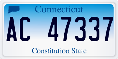 CT license plate AC47337