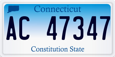 CT license plate AC47347