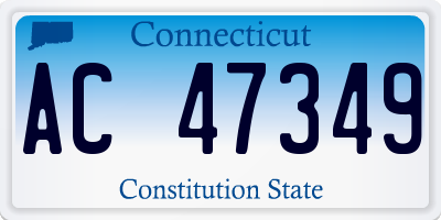 CT license plate AC47349